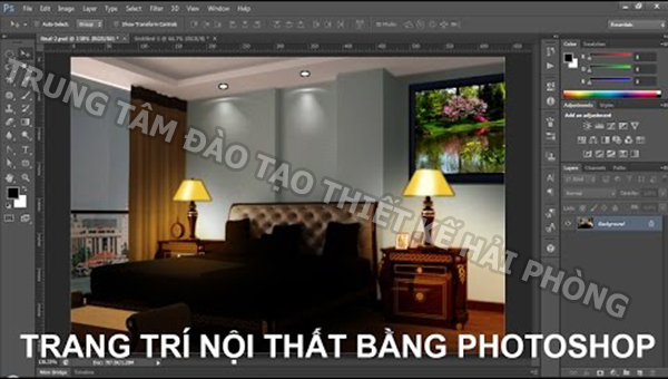 Đặt ánh sáng trong nội thất bằng photoshop