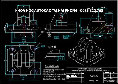 Dạy autocad chuyên ngành cơ khí