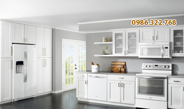 Tủ bếp inox màu trắng