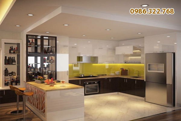 Tủ bếp inox quầy bar