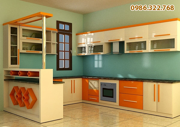 Tủ bếp inox cánh dài