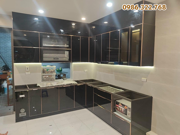 Tủ bếp inox chữ L