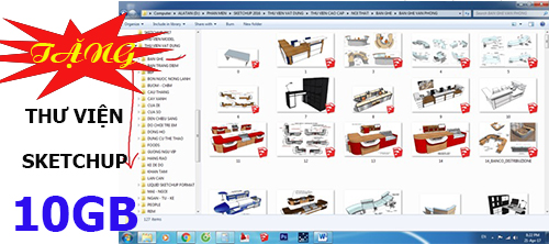 Tặng thư viện khi học sketchup tại Hải Phòng
