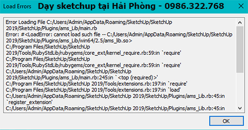 Hướng dẫn sửa lỗi khi mở Sketchup
