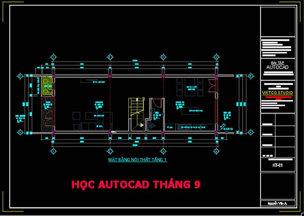 Học vẽ autocad mặt bằng nội thất