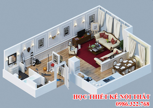 học thiết kế nội thất tháng 12