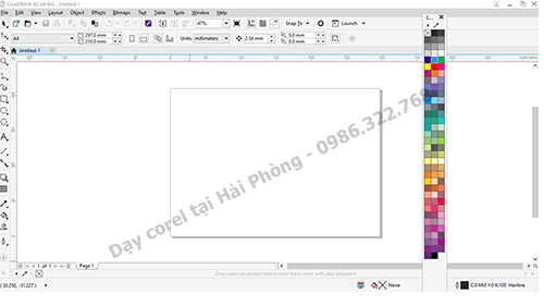 Lấy lại thanh bảng màu trong corel