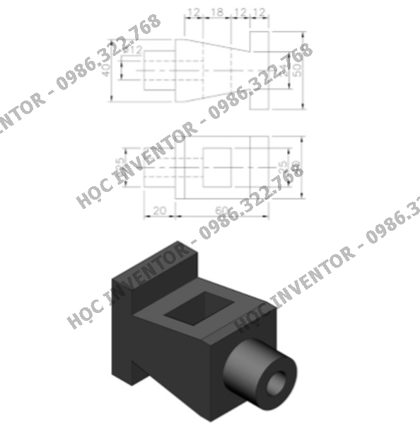 Học vẽ chi tiết máy trong inventor