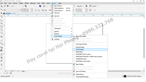 Mất thanh bảng màu trong corel