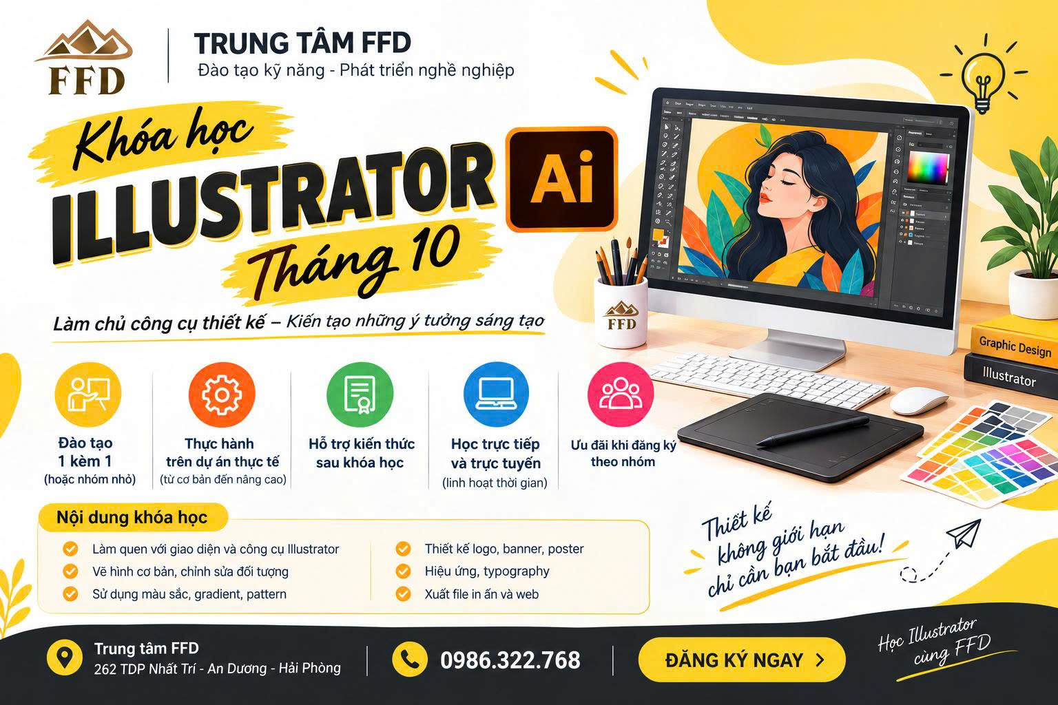 Khai giảng khóa học Illustrator tháng 10 năm 2026
