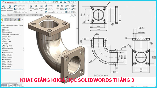 Solidwords 3D. Trung tâm FFD khai giảng khoá học solidworks tháng 3