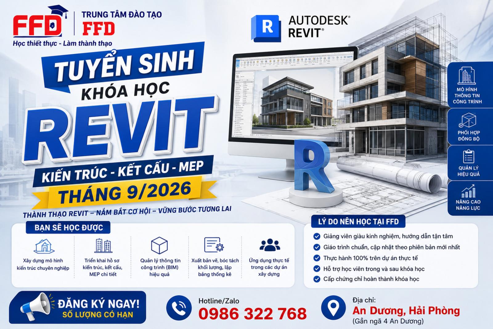 Tuyển sinh khóa học Revit tháng 9 năm 2026
