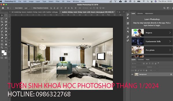 Tuyển sinh khoá học Photoshop tháng 1 năm 2024. 