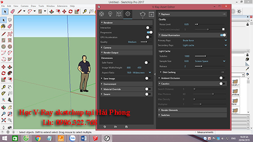 Học vray sketchup tại Hải Phòng | Cài đặt bảng settings trong vray 3.4 sketchup
