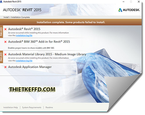 Lỗi cài đặt Revit nhưng không thành công