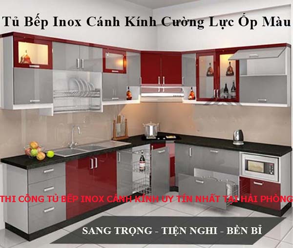Thi công tủ bếp inox cánh kính uy tín nhất tại Hải Phòng
